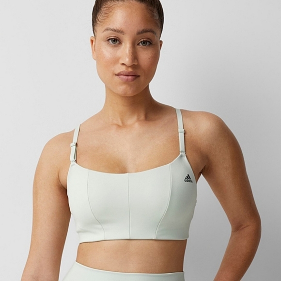 Adidas Aqua Padded Jersey Support Bra - Mint Green , Size 2X (A-C Cup) - Picture 2 of 11